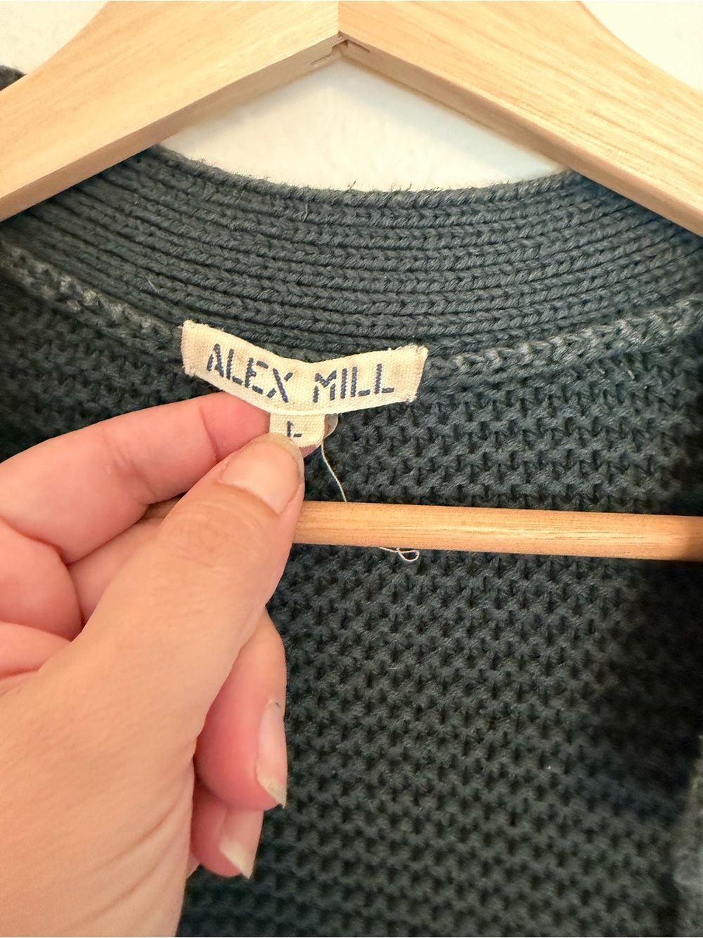 Alex Mill Slate Green Chunky Button Cardigan - Picture 2 of 7
